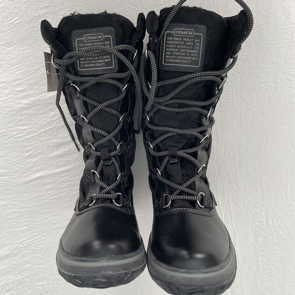 New Coach Shaine Nylon Women’s Snow / Winter Boots Size 5.5 with Coach Monogram - Picture 3 of 15